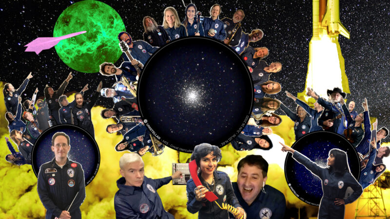 International Space Orchestra and the Avalanches on an image of M13 by Franck Marchis,Unistellar